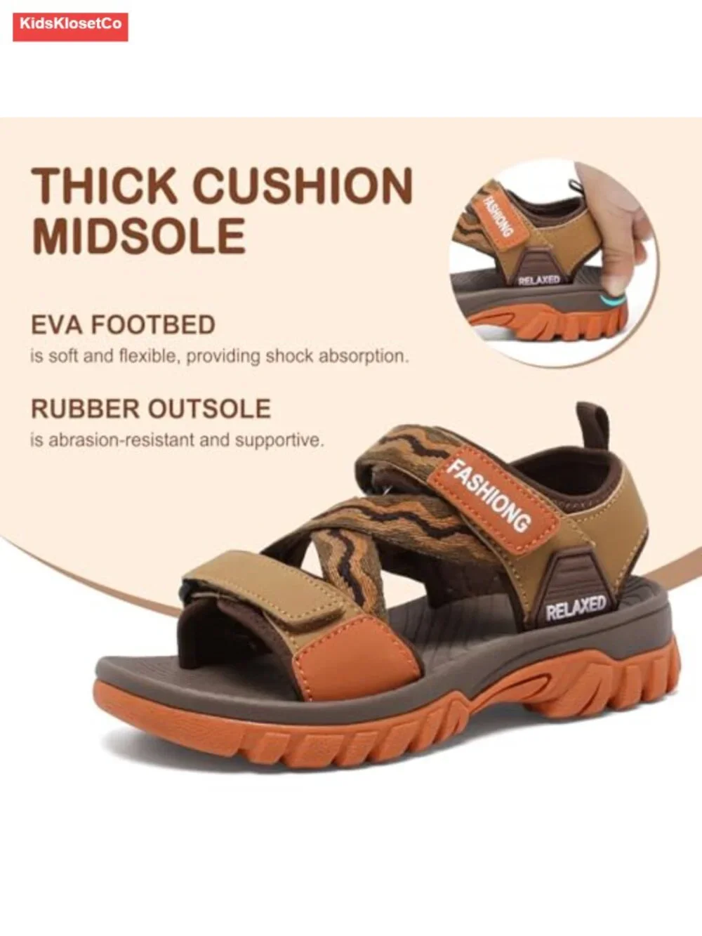 Kids Orthopedic Walking Sandals Arch Support Sport Hiking Sandals